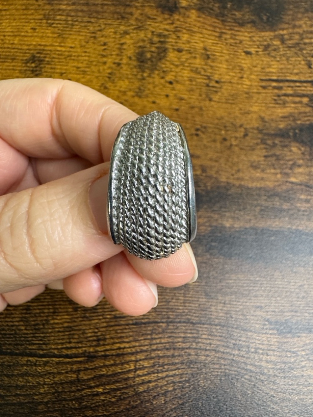 Vintage Dafri Silver Textured Dome Brooch - Women's Jewelry
